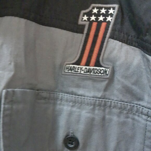 Harley-Davidson Genuine MotorClothes Men’s XL Racing Pit Crew Shirt Black Gray - Picture 4 of 4